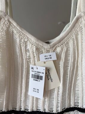 Abercrombie & Fitch Cream Knit Fringe dress